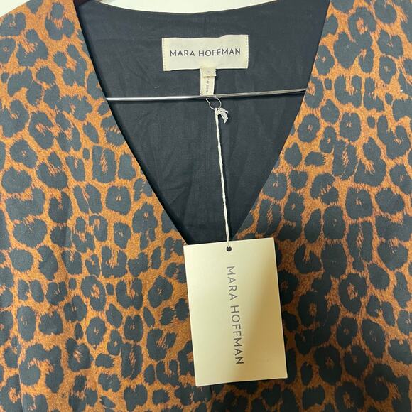 NWT Mara Hoffman Naliyah Maxi Brown Leopard Dress sz 2 - Picture 2 of 9